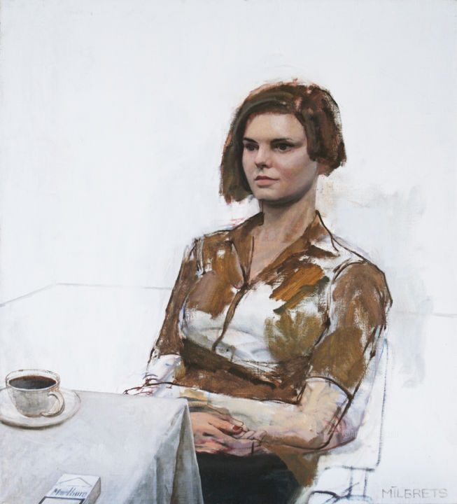 Malerei mit dem Titel "Marta" von Lauris Milbrets, Original-Kunstwerk, Öl