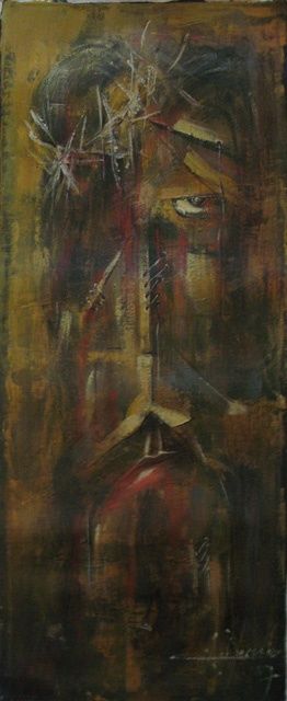 Pintura titulada "LA PASSION DEL CHRI…" por Mildor Chevalier, Obra de arte original, Oleo