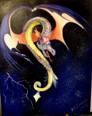 Painting titled "Dargon 24" by Mildred Savage, Original Artwork, Other