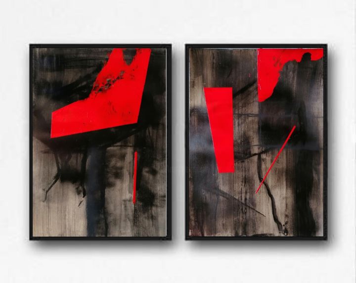Pintura intitulada "Black abstract 8" por Milena Panayotova, Obras de arte originais, Acrílico