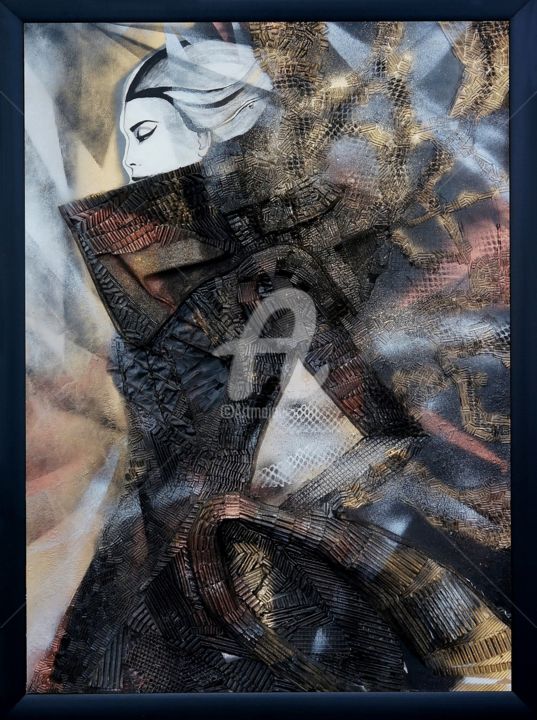 "The Firebird" başlıklı Kolaj Milena Djokic tarafından, Orijinal sanat, Tekstil