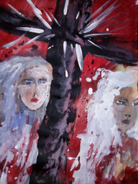 Painting titled "femminicidio.jpg" by Milena Aere, Original Artwork, Acrylic