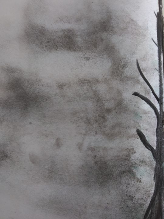 Schilderij getiteld "albero-nella-nebbia…" door Milena Aere, Origineel Kunstwerk