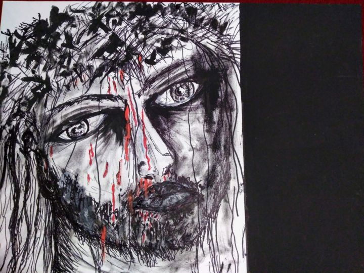 Картина под названием "Passione 3" - Milena Aere, Подлинное произведение искусства, Маркер Установлен на Деревянная рама для…