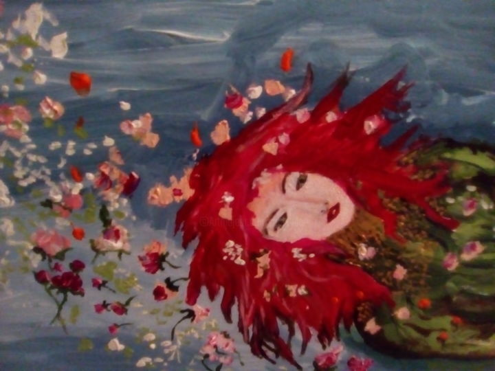 Painting titled "Ophelia" by Milena Aere, Original Artwork, Acrylic