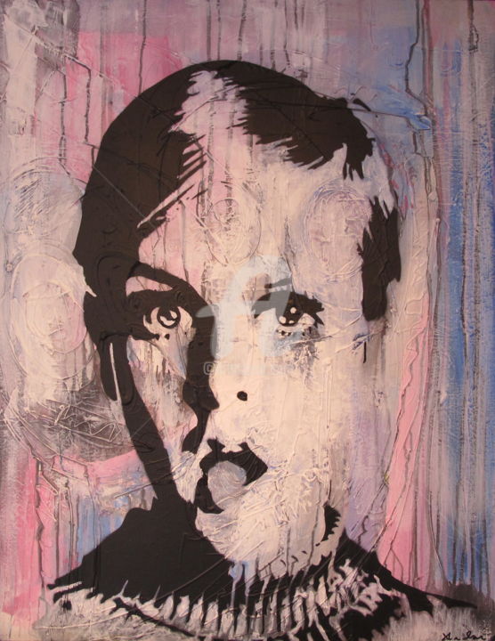 Pittura intitolato "Twiggy" da Fred Milesi, Opera d'arte originale