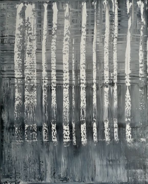 Painting titled "BW 39" by Miljenko Grubesa, Original Artwork, Oil