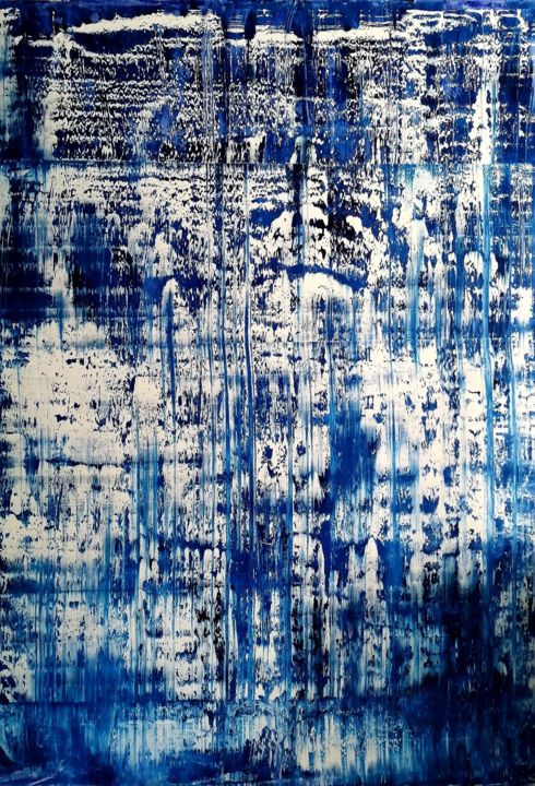 Painting titled "Waterfall" by Miljenko Grubesa, Original Art, Oil