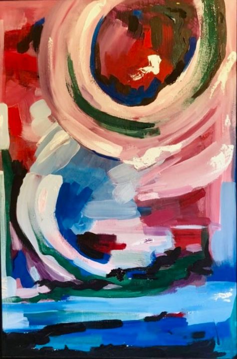 Pintura titulada "abstract & landscape" por Milk Art Florence, Obra de arte original, Acrílico