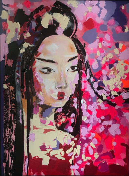 Pintura titulada "Japan girl" por Milk Art Florence, Obra de arte original, Acrílico
