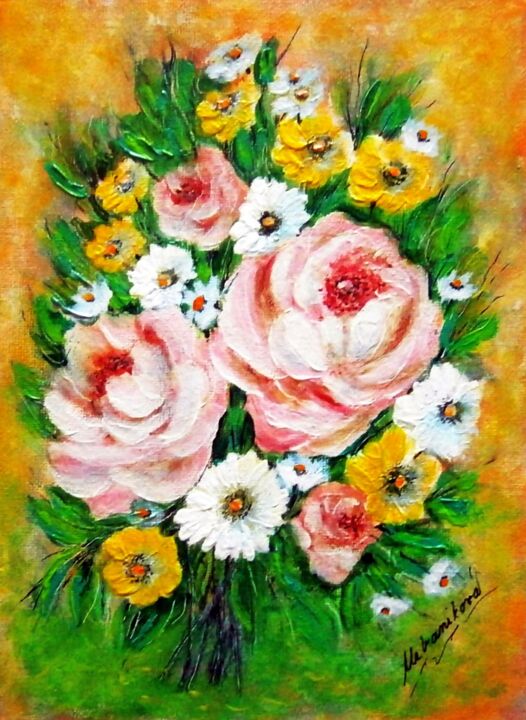 Malarstwo zatytułowany „Flowers of summer 24” autorstwa Milka Urbaníková, Oryginalna praca, Akryl