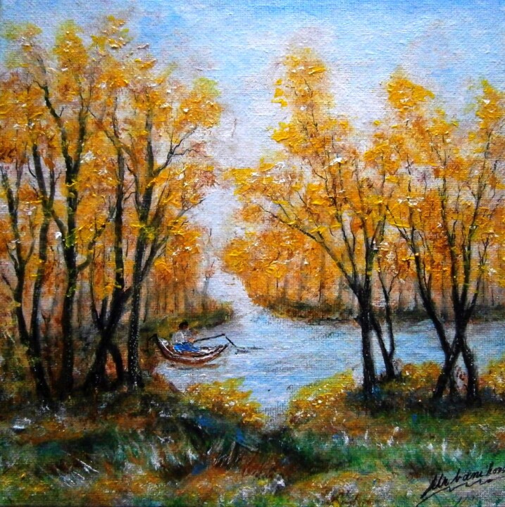 Painting titled "In nature.." by Milka Urbaníková, Original Artwork, Acrylic