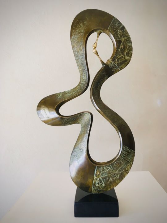 Sculpture titled "Touch" by Milko Dobrev - Maestro Online, Original Art, Bronze