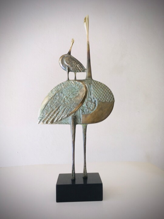 Скульптура под названием "Birds" - Milko Dobrev, Подлинное произведение искусства, Бронза