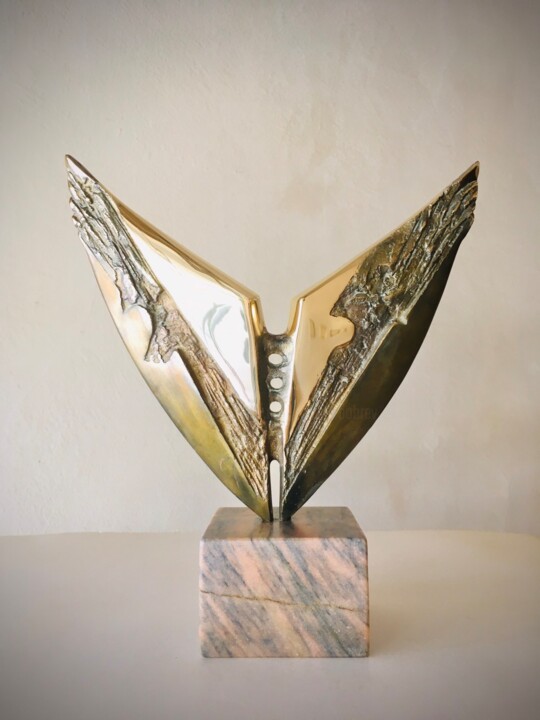 Sculpture titled "''Wings''" by Milko Dobrev, Original Artwork, Bronze