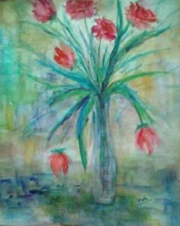 Painting titled "tulipani-2.jpg" by Milla, Original Artwork, Oil