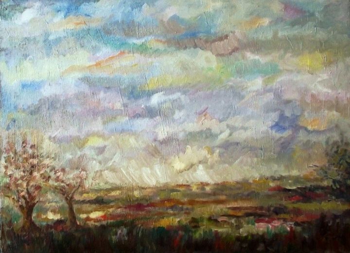 Pittura intitolato "dopo-la-tempesta.jpg" da Milla, Opera d'arte originale, Olio