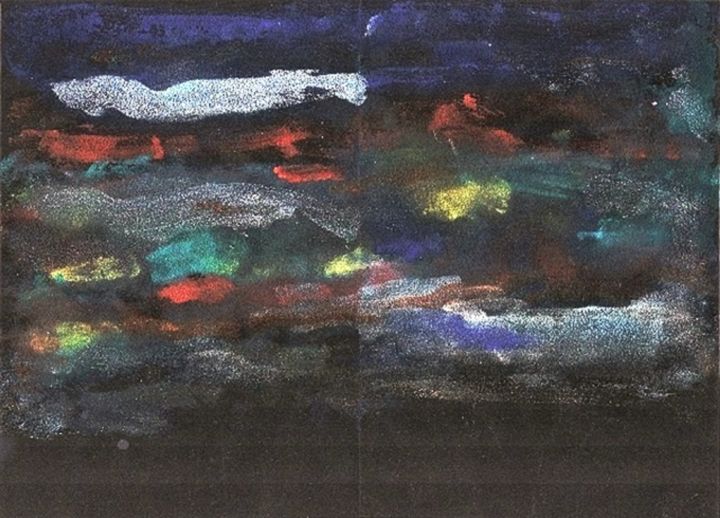 Painting titled "the-sea-in-the-nigh…" by Milla, Original Artwork, Acrylic