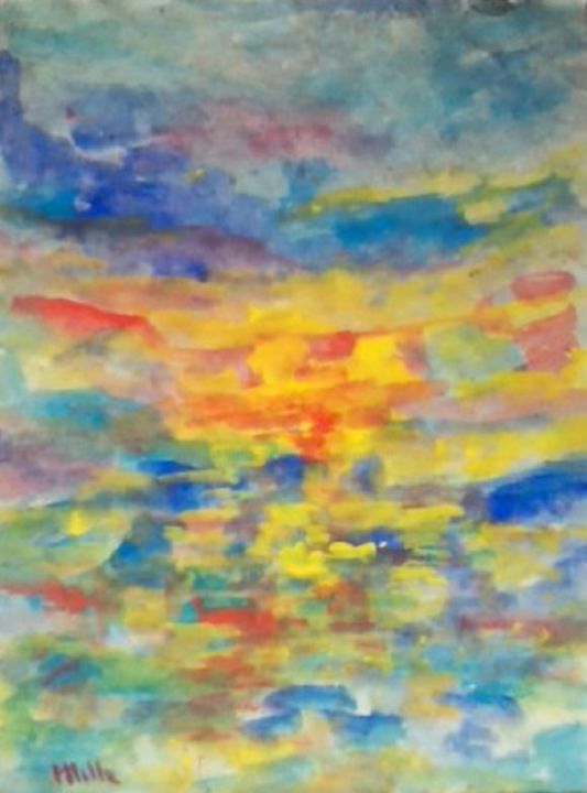 Картина под названием "abstract2.jpg" - Milla, Подлинное произведение искусства, Акварель