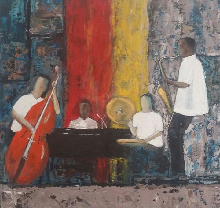 Pintura intitulada "Jazzmen" por Pierre Bidaut, Obras de arte originais, Acrílico