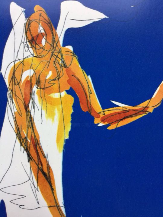 Printmaking titled "Angel" by Milli Birlo, Original Art,