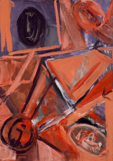 Картина под названием "Bike" - Mills Appers, Подлинное произведение искусства, Масло