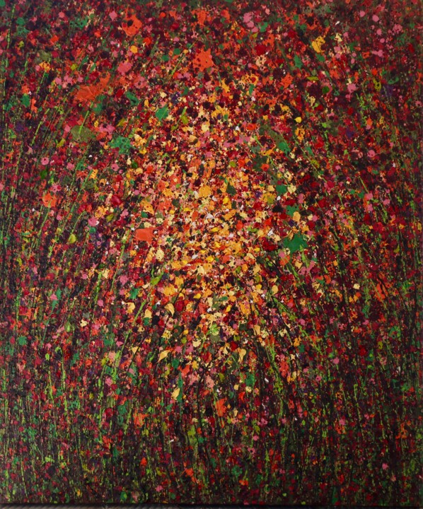 Ζωγραφική με τίτλο "Luminous ways 14.2" από Milly Martionou, Αυθεντικά έργα τέχνης, Λάδι Τοποθετήθηκε στο Ξύλινο φορείο σκελ…