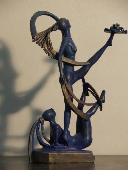 Pittura intitolato "Le acrobate" da Milo Lombardo, Opera d'arte originale