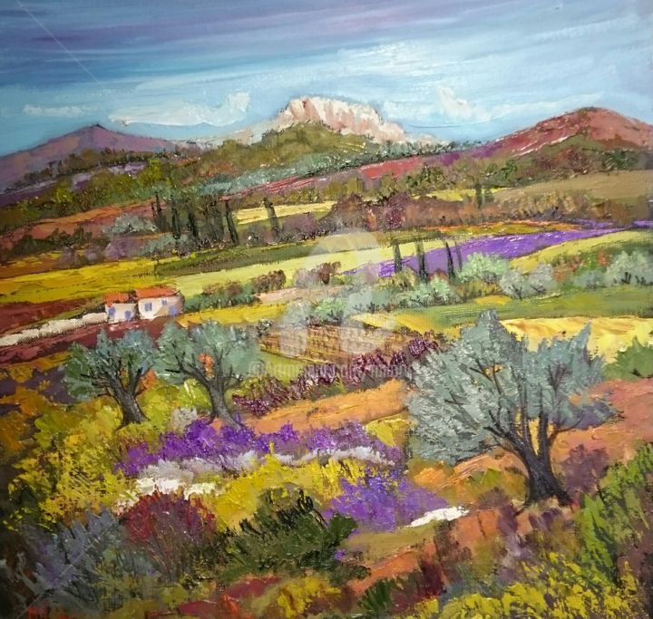 Painting titled "Provence" by Milorv, Original Artwork