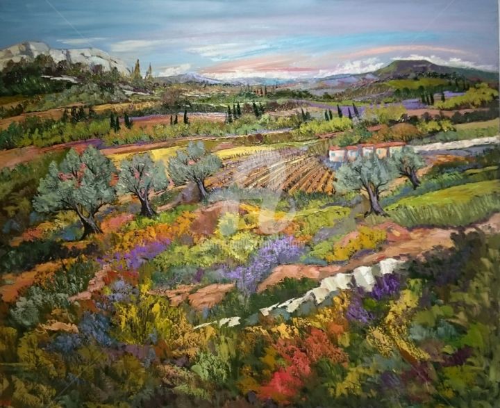 Ζωγραφική με τίτλο "Terre de Provence" από Milorv, Αυθεντικά έργα τέχνης