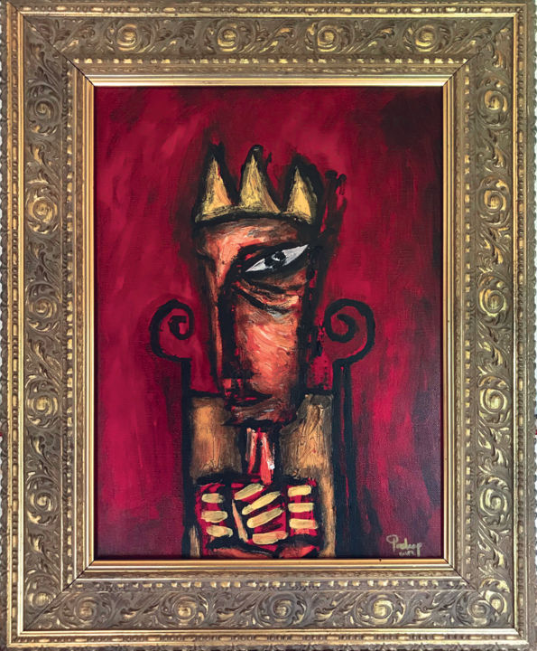 Painting titled "The king" by Miloš Prekop, Original Art, Acrylic