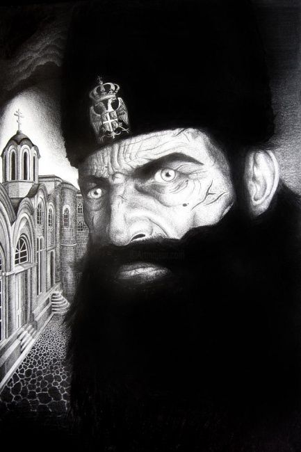 Dessin intitulée "ATHOS" par Taras-Danilov Milosevic, Œuvre d'art originale