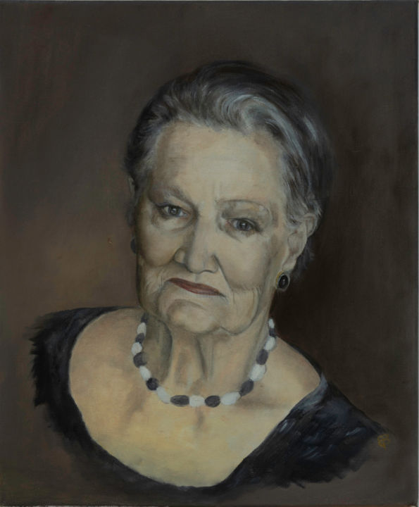 Painting titled "Marguerite D." by Milreil, Original Artwork, Oil