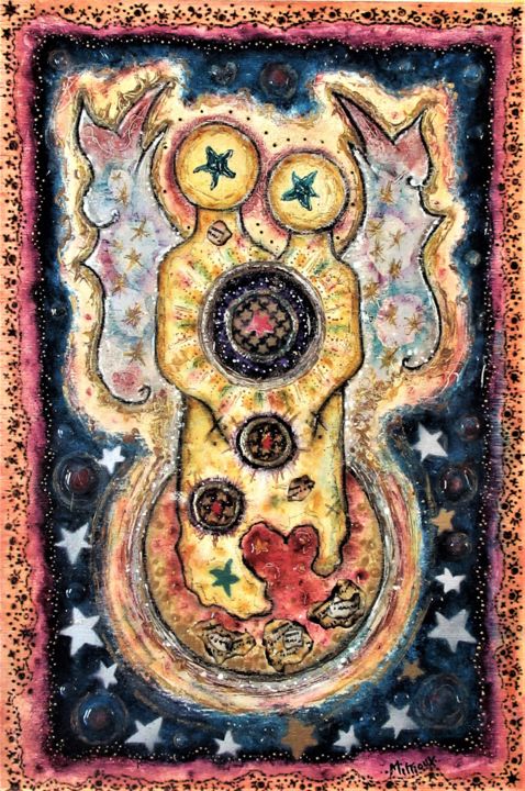 Painting titled "Alliés, en Harmonie" by Isabelle Miltioux, Original Art, Acrylic