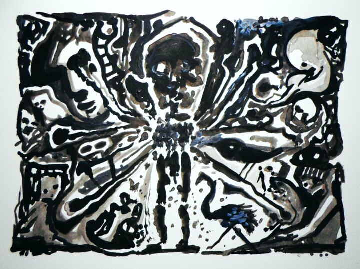 Painting titled "Not exactly Rorscha…" by Milto Sideris, Original Artwork, Acrylic