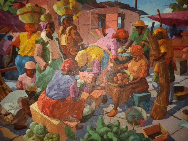 Painting titled "Market Day" by Milton Messam, Original Artwork