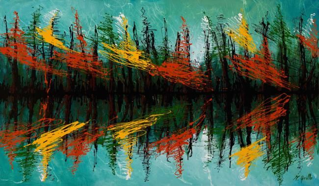 Painting titled "reflejos" by Milton Morales Grillo, Original Artwork