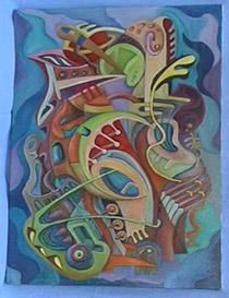 Painting titled "Water World" by Milen Topalov, Original Artwork