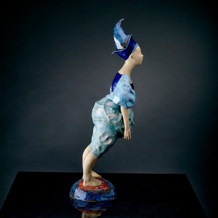 Sculpture titled "A delicate balance" by Oly Miltys, Original Artwork, Clay