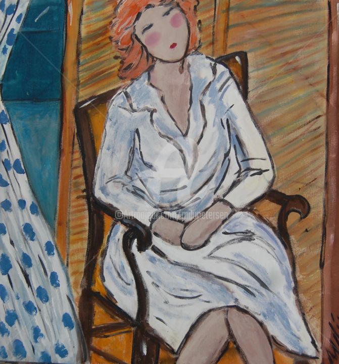 「mulher sentada com…」というタイトルの絵画 Milu Petersenによって, オリジナルのアートワーク