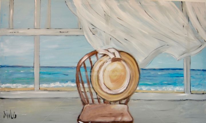 Pintura titulada "minha janela" por Milu Petersen, Obra de arte original, Acrílico