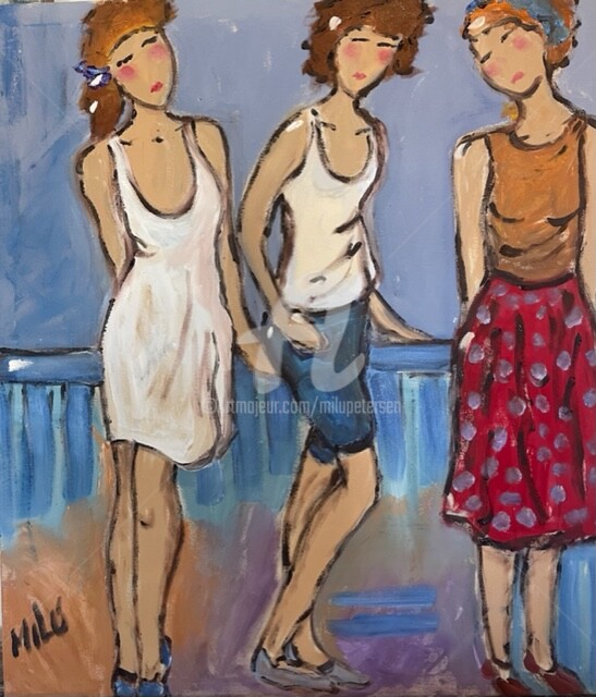 Peinture intitulée "meninas" par Milu Petersen, Œuvre d'art originale, Acrylique