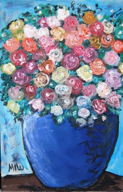 Картина под названием "roses" - Milu Petersen, Подлинное произведение искусства