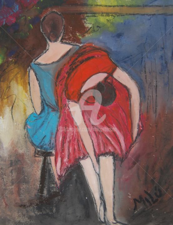 Картина под названием "bailarinas 7" - Milu Petersen, Подлинное произведение искусства