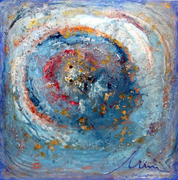 Pittura intitolato "Cosmos" da Mimi Bastos, Opera d'arte originale, Acrilico Montato su Altro pannello rigido