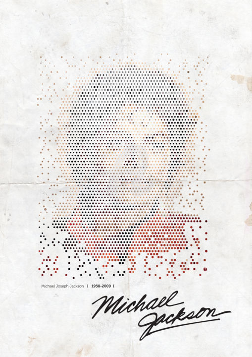 Arts numériques intitulée "Michael Jackson-195…" par Mireille Dos, Œuvre d'art originale, Peinture numérique