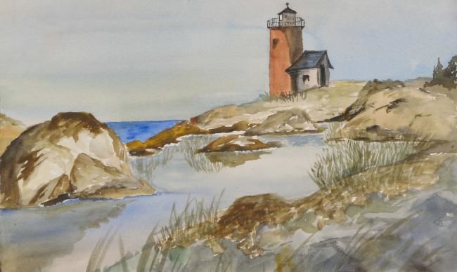 Malarstwo zatytułowany „Maine Coast” autorstwa Carol Hare, Oryginalna praca