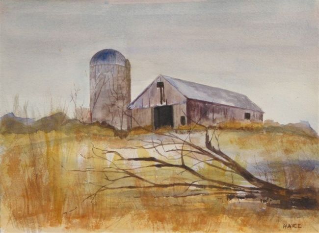 Painting titled "Old Berten Barn in…" by Carol Hare, Original Artwork