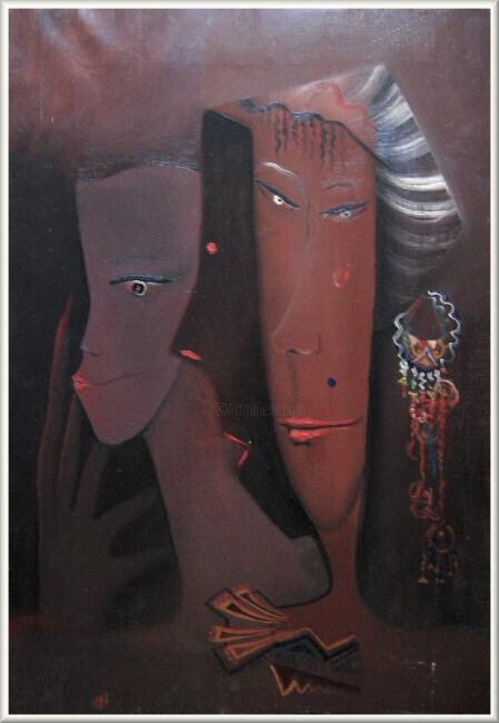 Pintura intitulada "La voyante" por Mimia Lichani, Obras de arte originais
