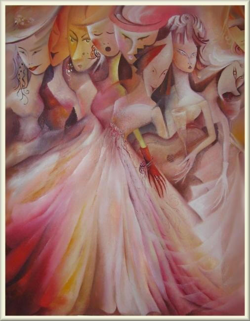 Painting titled "Le bal" by Mimia Lichani, Original Artwork